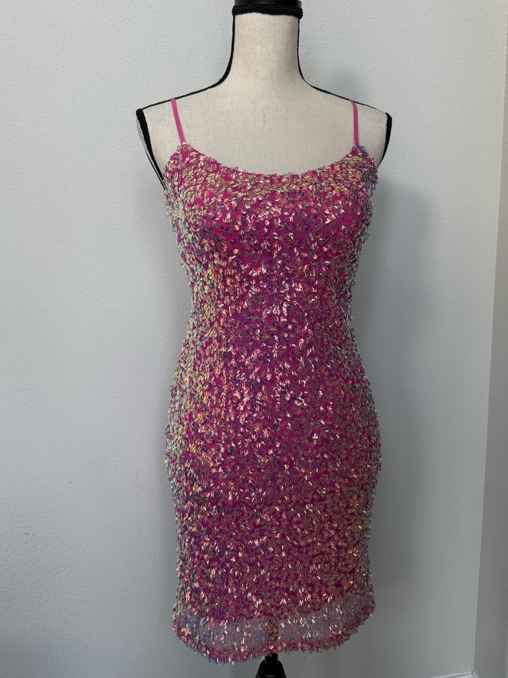 Honey and Rosie Pink Sequin Mini Sheath Dress